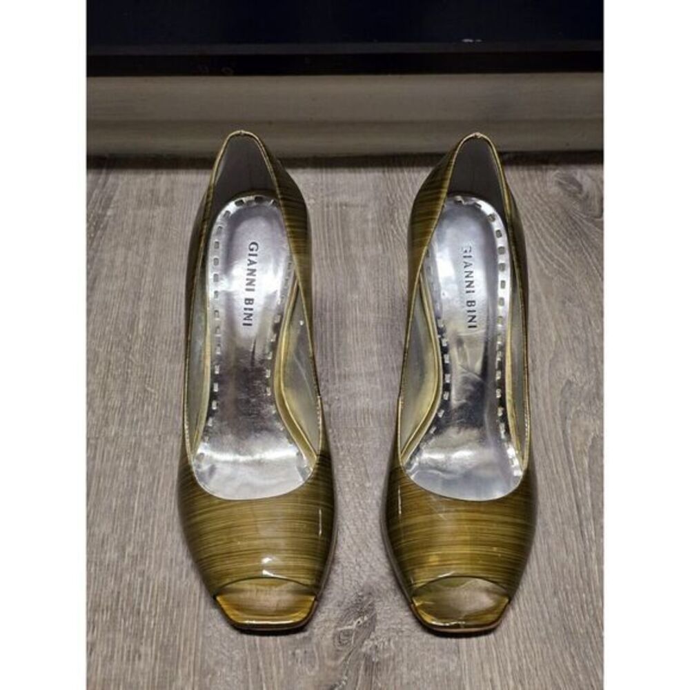 Gianni Bini Women's Multi-color Leather Open Toe Heels Size 9.5